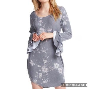 NWT Chaser Knit Tiered Ruffle Sleeve Hi-Lo Dress